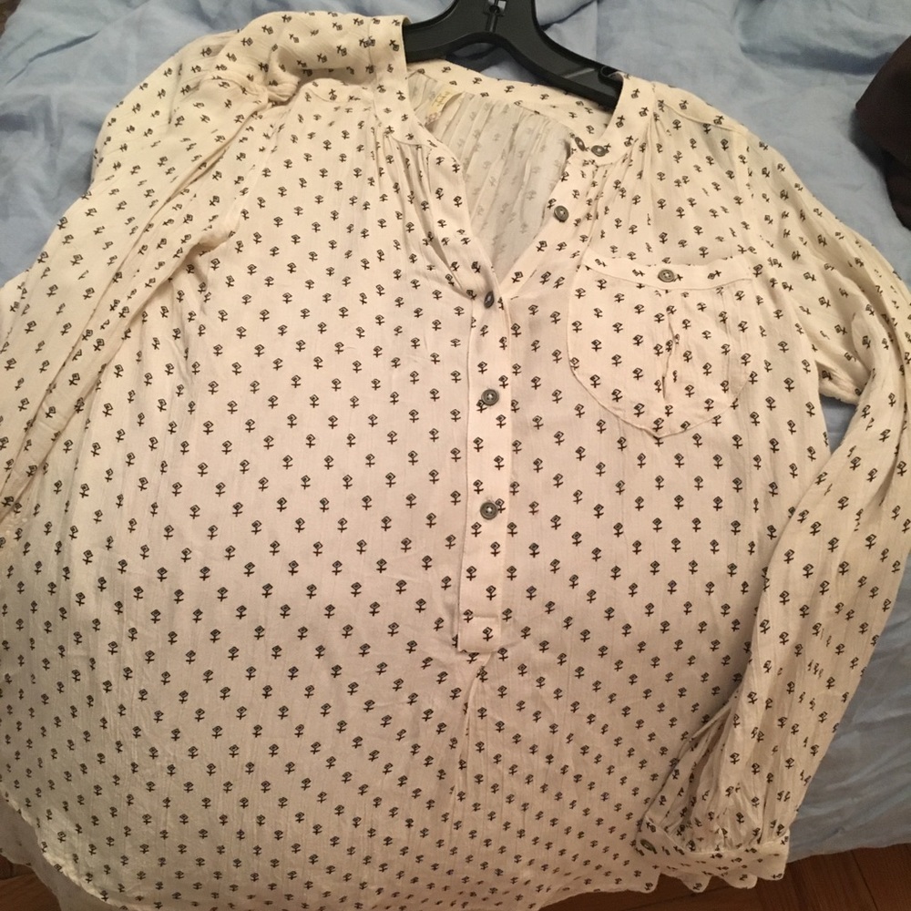 Free people printed  blouse size XS